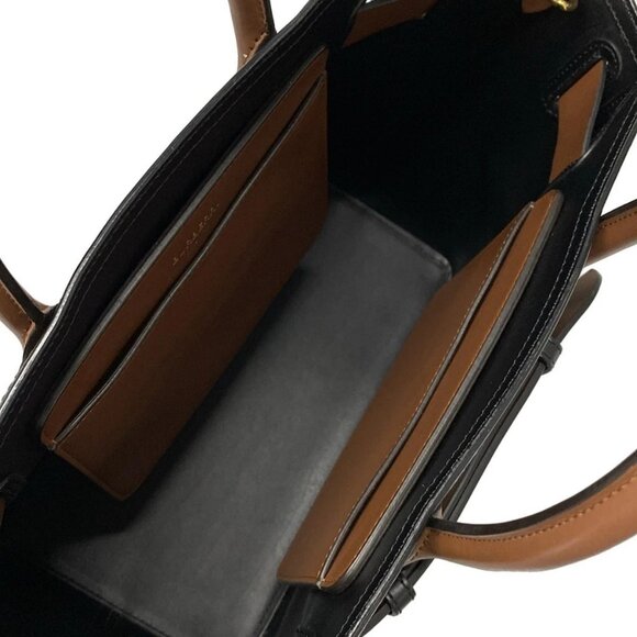 Auth BURBERRY LONDON ENGLAND Canvas Monogram Stripe Belt Tote Beige Dark Brown - Picture 14 of 16